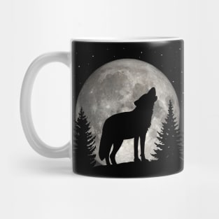 Howling Wolf wild animal in the forest Mug